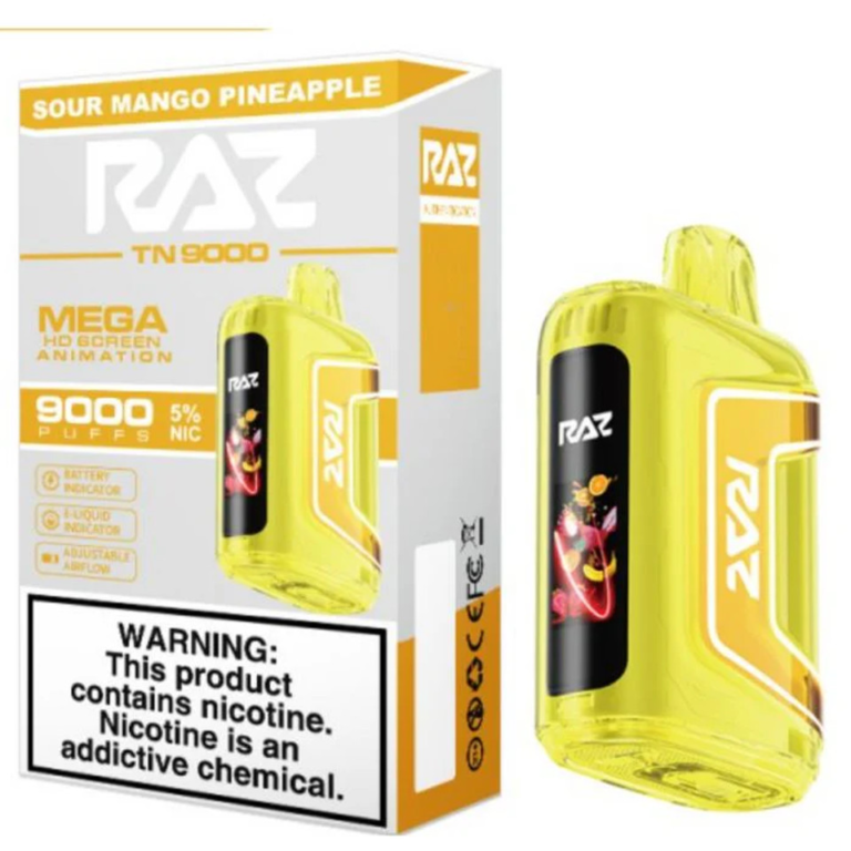 RAZ TN9000 12ML 9000 PUFFS Disposable vape (Sour Mango Pineapple Flavor)